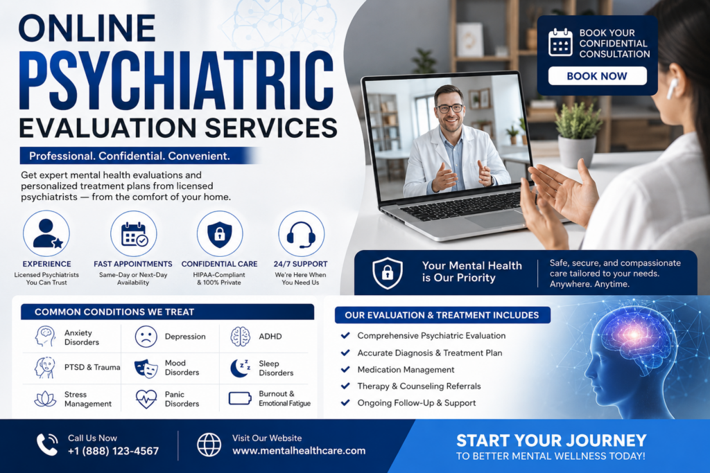 Online Psychiatric Evaluation Services