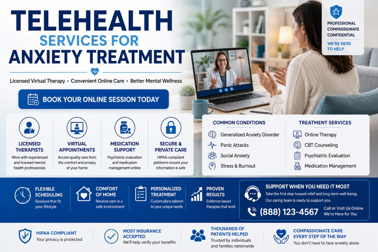 Telehealth Services for Anxiety